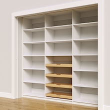 Large white 90 inch pantry organization for residential kitchens.