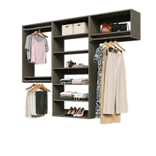 Grey 91.5-inch woodgrain Vista Total Closet Kit with a shelf tower, double hanging, and tall hanging
