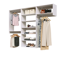White 91.5-inch Vista Total Closet Kit with a shelf tower, double hanging, and tall hanging