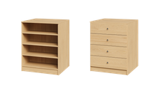 Natural Oak adjustable shelves slab drawers 