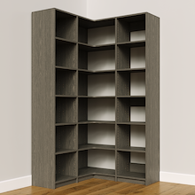 Grey closet organizer, 47.25 inch, for closet corner storage