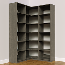 Grey L-shaped shelving kit, 50.25 inch, for convenient closet storage
