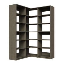 Grey corner shelving kit, 53.25 inch, with adjustable shelves