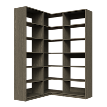Grey corner shelving kit, 54.75 inch, with adjustable shelves for convenient storage
