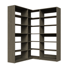 Grey corner shelving kit, 60.75 inch, with adjustable shelves for a convenient closet storage