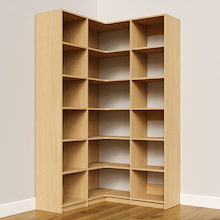 Natural Oak corner closet organizer, 47.25 inch, for convenient closet storage