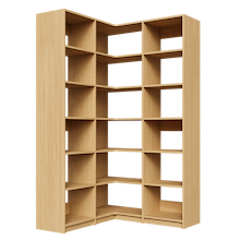 Natural Oak closet organizer, 48.75 inch kit with open adjustable shelving