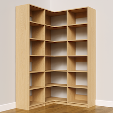 Natural Oak corner shelving kit, 50.25 inch, for convenient storage