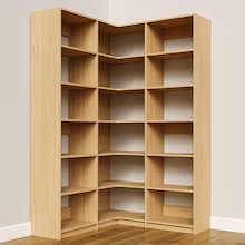 Natural Oak closet organizer, 51.75 inch, corner system for closet shelving