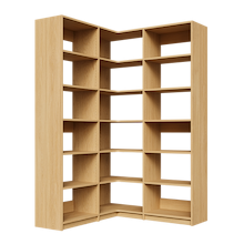 Natural Oak corner shelving kit, 53.25 inch, with adjustable shelves