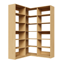 Natural Oak corner shelving kit, 54.75 inch, with adjustable shelves for closet storage