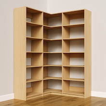Natural Oak corner closet organizer, 54.75 inch, for convenient storage