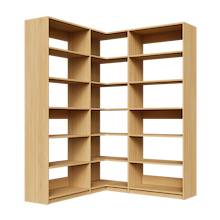 Natural Oak corner shelving kit, 60.75 inch, with adjustable shelves