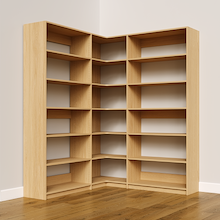 Natural Oak corner shelving kit, 65.25 inch, for convenient closet storage