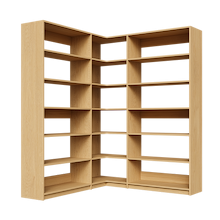 Natural Oak corner shelving kit, 66.75 inch, with open shelving for closet storage