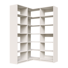 White L-shaped shelving kit, 53.25 inch, with adjustable shelves
