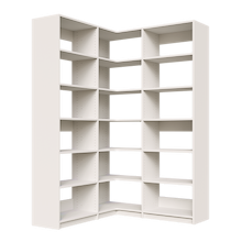 White corner shelving kit, 54.75 inch, with adjustable shelves for closet storage