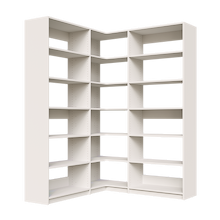 White L-shaped corner shelving kit, 60.75 inch, with adjustable shelves