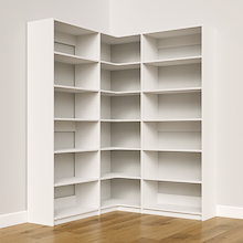 White corner shelving kit, 60.75 inch, for a closet storage solution