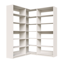 White corner shelving kit, 62.25 inch, with adjustable shelves for closet storage