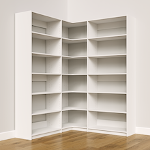 White corner closet organizer, 62.25 inch, for convenient closet storage