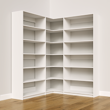White corner shelving kit, 65.25 inch, for closet storage