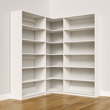 White closet organizer, 66.75 inch, corner unit for closet shelving