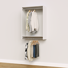 31.5 inch double hanging closet in white for master bedrooms.