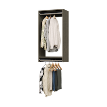 22.5 inch double hanging closet in grey for high-density storage.
