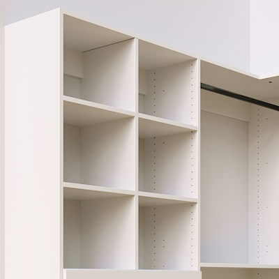 installed white cubby inserts