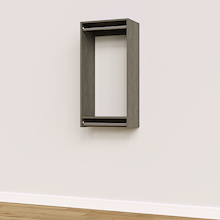 21 inch double hanging closet in grey, custom for tiered organization.
