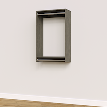 27 inch double hanging closet in grey, modular for custom storage.