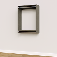 33 inch double hanging closet in grey, modular for walk-in storage.