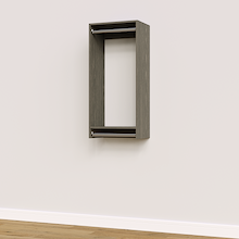 19.5 inch double hanging closet in grey, flush mount for modular bedrooms.