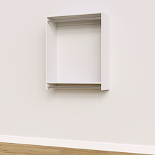 36 inch double hanging closet in white, full wall for maximum storage.