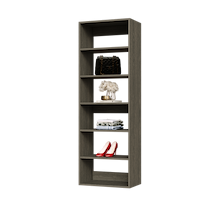 Grey 22.5 inch closet organizer for a contemporary walk-in closet renovation.