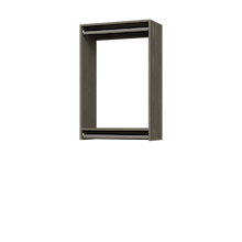 28.5 inch double hanging closet organizer in grey for apartment storage.