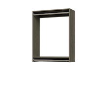 34.5 inch double hanging closet organizer in grey for apartment closets.