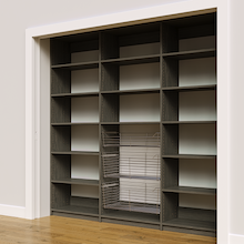Large grey 90 inch pantry storage for reach in pantries.