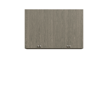 Grey Basic Laundry Kit with doors featuring upper storage doors for concealed laundry room storage. Yes