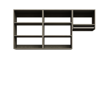 Grey Classic Laundry Kit with a clothes hanging rod and overhead shelving providing versatile utility room organization.