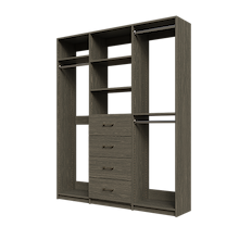 Grey closet kit 69 inch for compact clothing organization