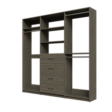 Grey closet kit 84 inch for clothing and accessory organization