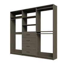 Grey closet kit 93 inch for expanded hanging storage