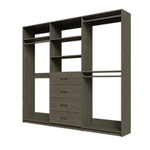 Grey closet kit 96 inch for large clothing collections