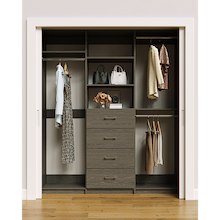 Grey closet organizer 72 inch for dress, coat and long garment storage