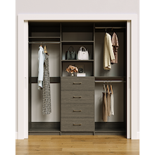 Grey closet organizer 75 inch for coats, dresses and long garment storage