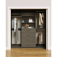 Grey closet organizer 78 inch for dresses, coats and long garment storage
