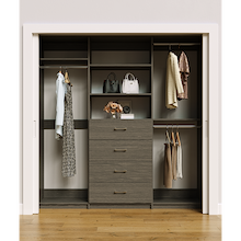 Grey closet organizer 81 inch for long dress, coat and long garment storage