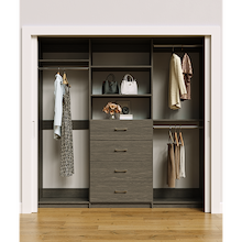 Grey closet system 84 inch for formalwear, coat and long garment storage